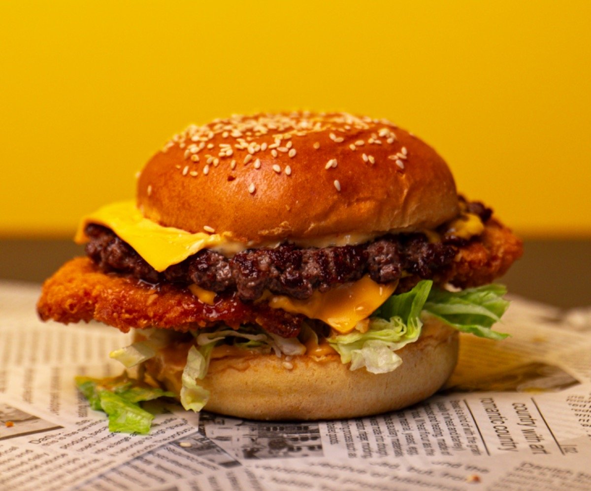 Best Burger in Ormskrik, from Baba Burgerz Chicken burger in a bun with slaw and pickles